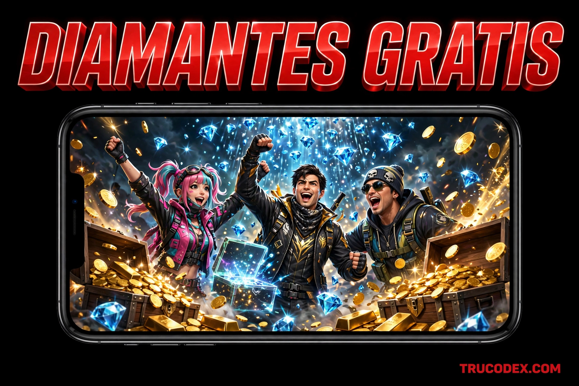 Diamantes gratis de Free Fire - lluvia de diamantes