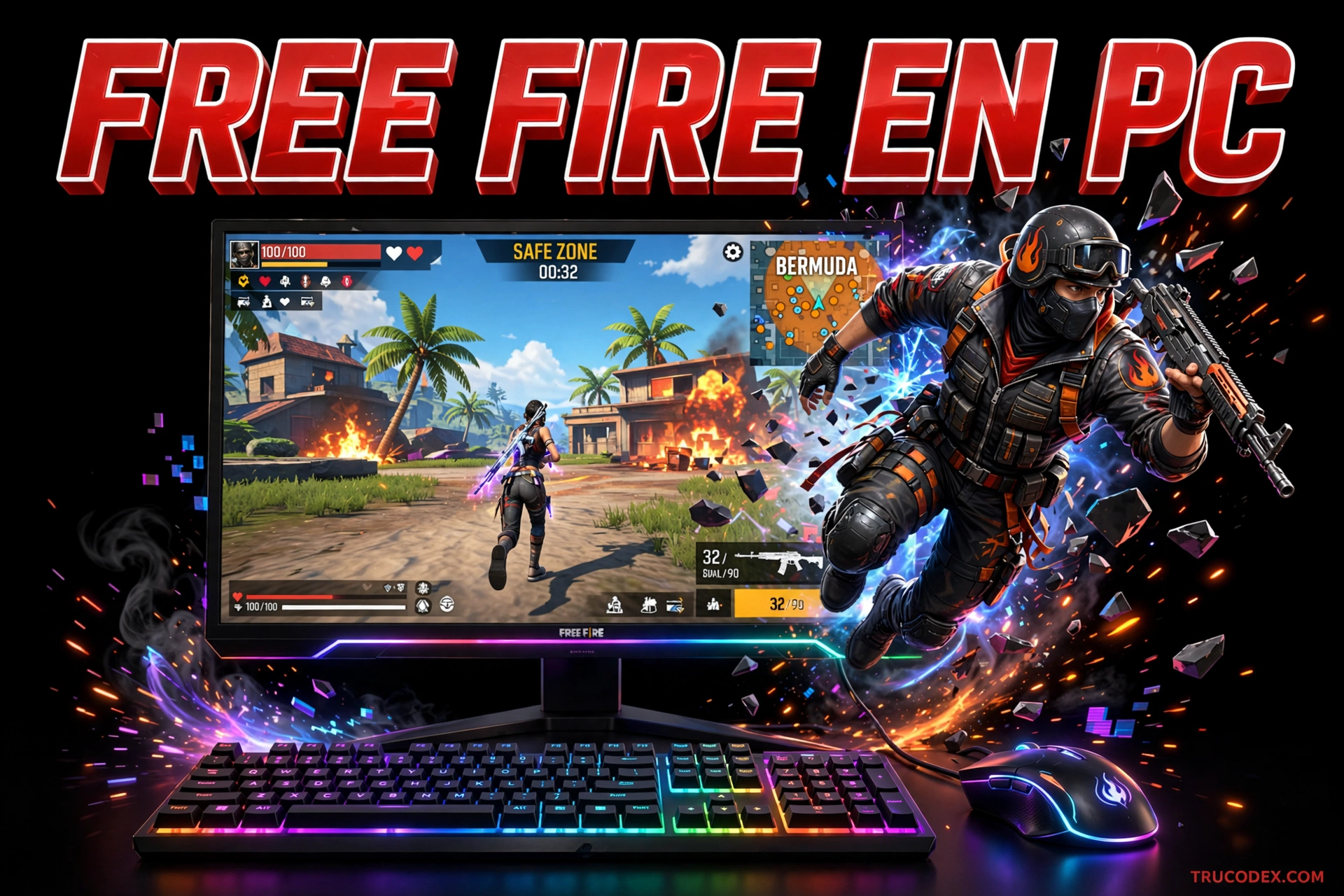 Jugar Free Fire en PC - setup gaming