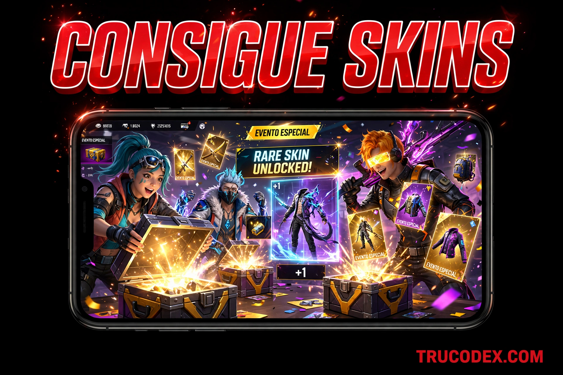 Conseguir skins en Free Fire - cajas misteriosas