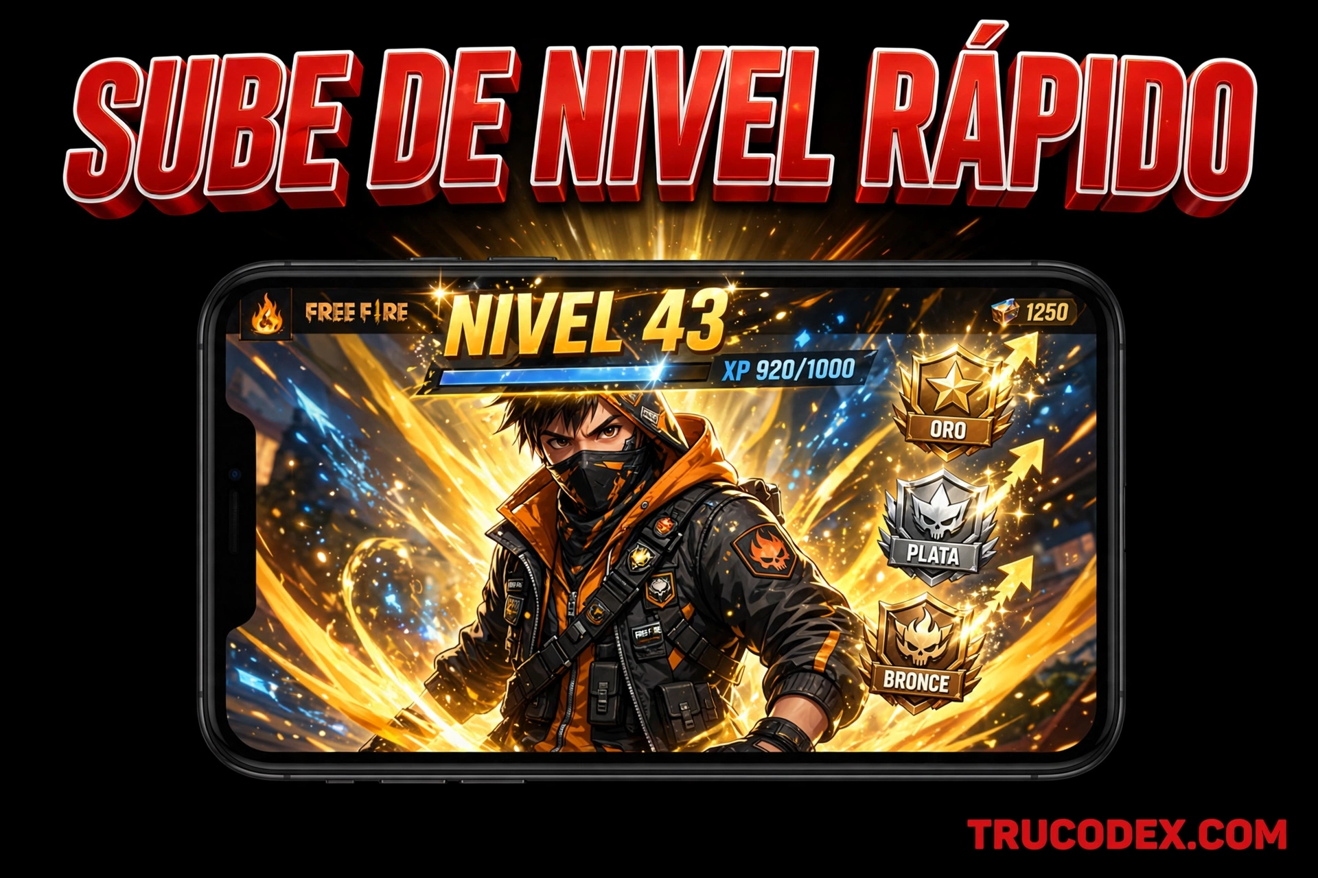 Subir de nivel rápido en Free Fire - barra de XP
